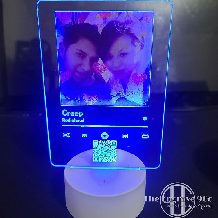 Acrylic song plaque Acrylic with LED light and stand