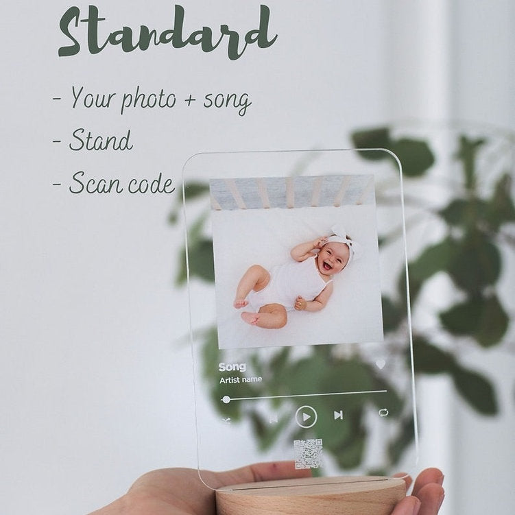 Acrylic song plaque Acrylic with LED light and stand