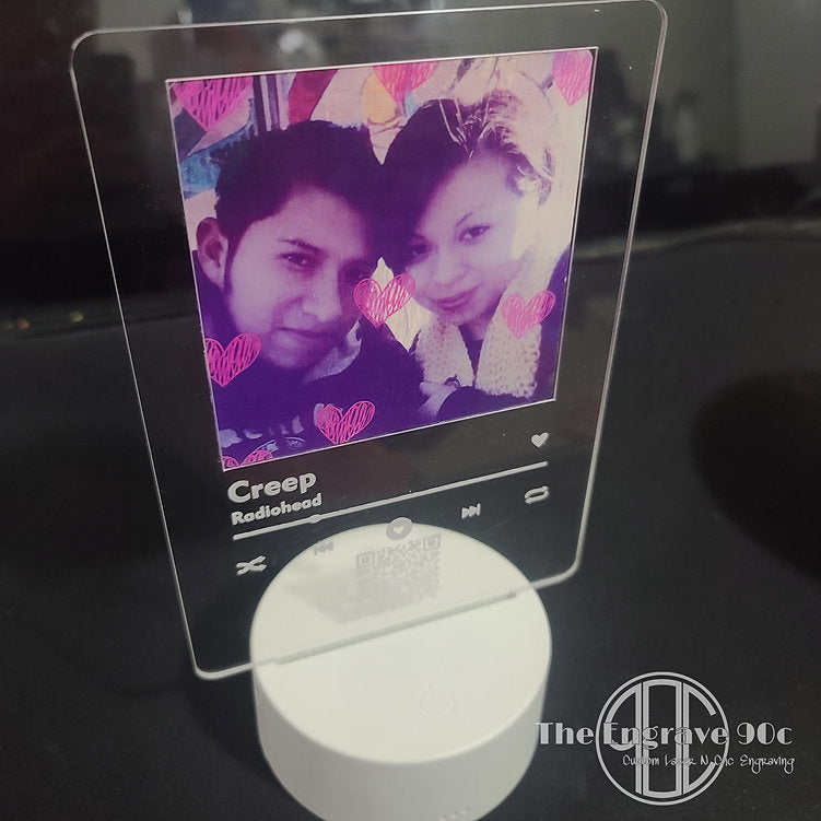 Acrylic song plaque Acrylic with LED light and stand