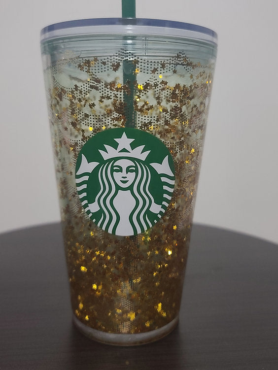 24oz or 16oz Venti Custom Glitter Starbucks Snowglobe Tumbler