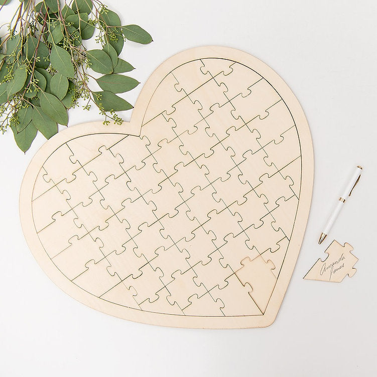 Puzzle Guest Book, Wooden Guest Book, Wedding Puzzle, Heart Guest Book