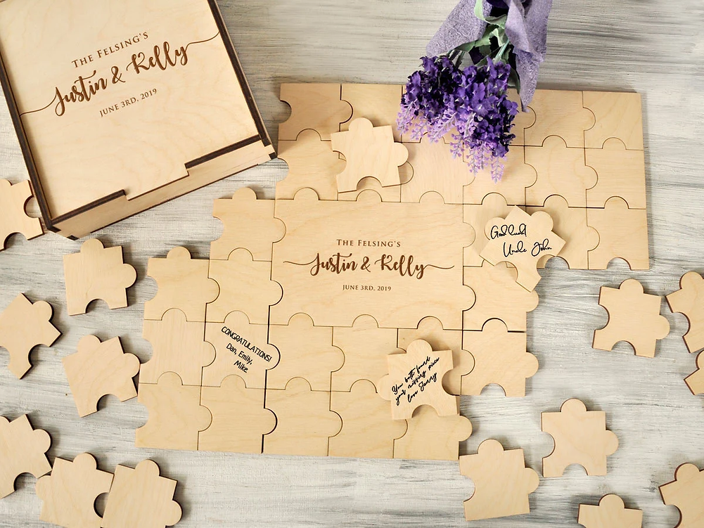 Puzzle Guest Book, Wooden Guest Book, Wedding Puzzle, Heart Guest Book