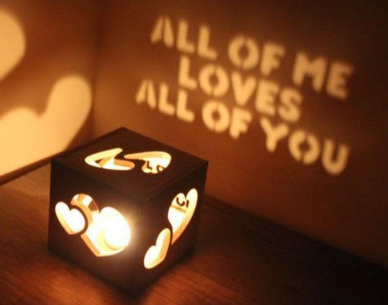 Personalized Light Box Customized Wooden Box Gift for Couple Magic Box